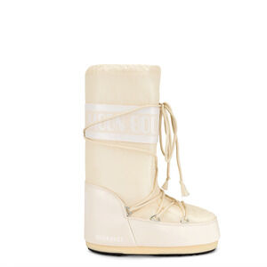 MOON BOOT Nylon Boot Cream White Tall Chinky Snow Boots Y2S S/M Small Medium